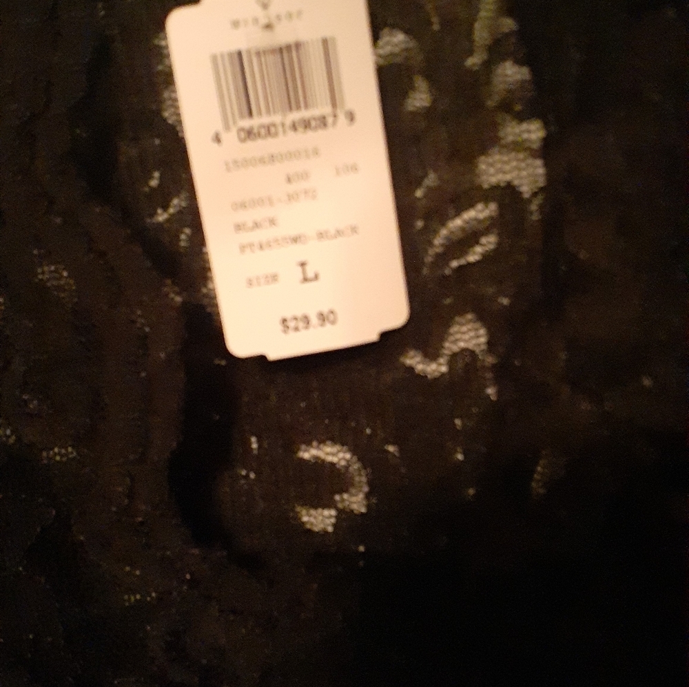 Windsor Sexy See Through Lace Long Sleeve Crop Top - Size Large